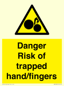 Danger Risk of trapped hand/fingers